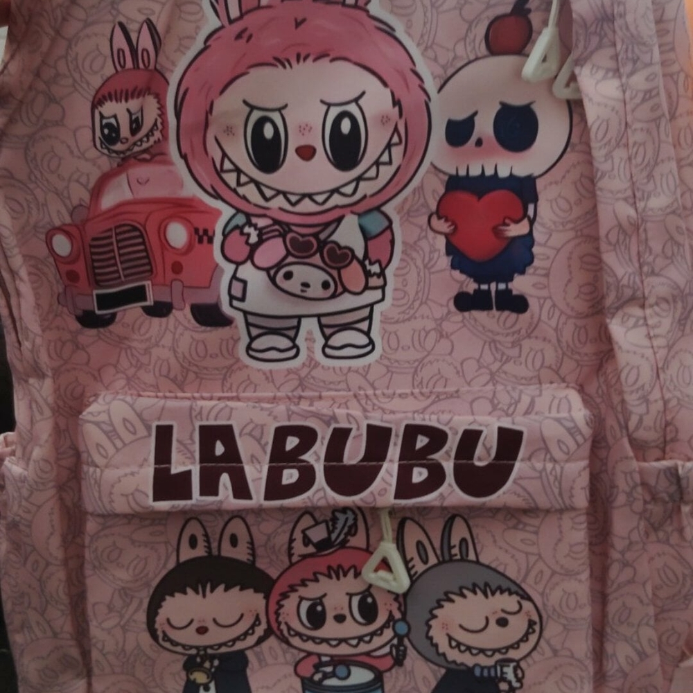 Pink Cartoon Character Backpack